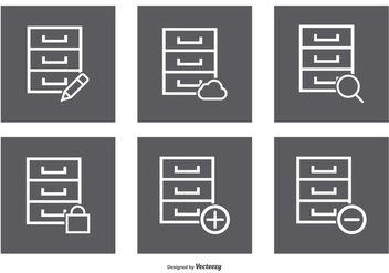 File Cabinet Icon Set - vector #374473 gratis